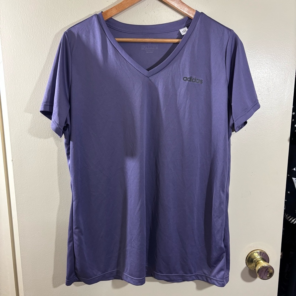 Adidas Women’s Dark Lavender CLIMALITE T Shirt Size 1X